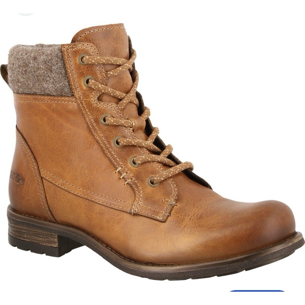 Tao Lace-Up Combat Ankle Boots Brown Tan Leather Women's 9.5 EU 41 Moto Hiking